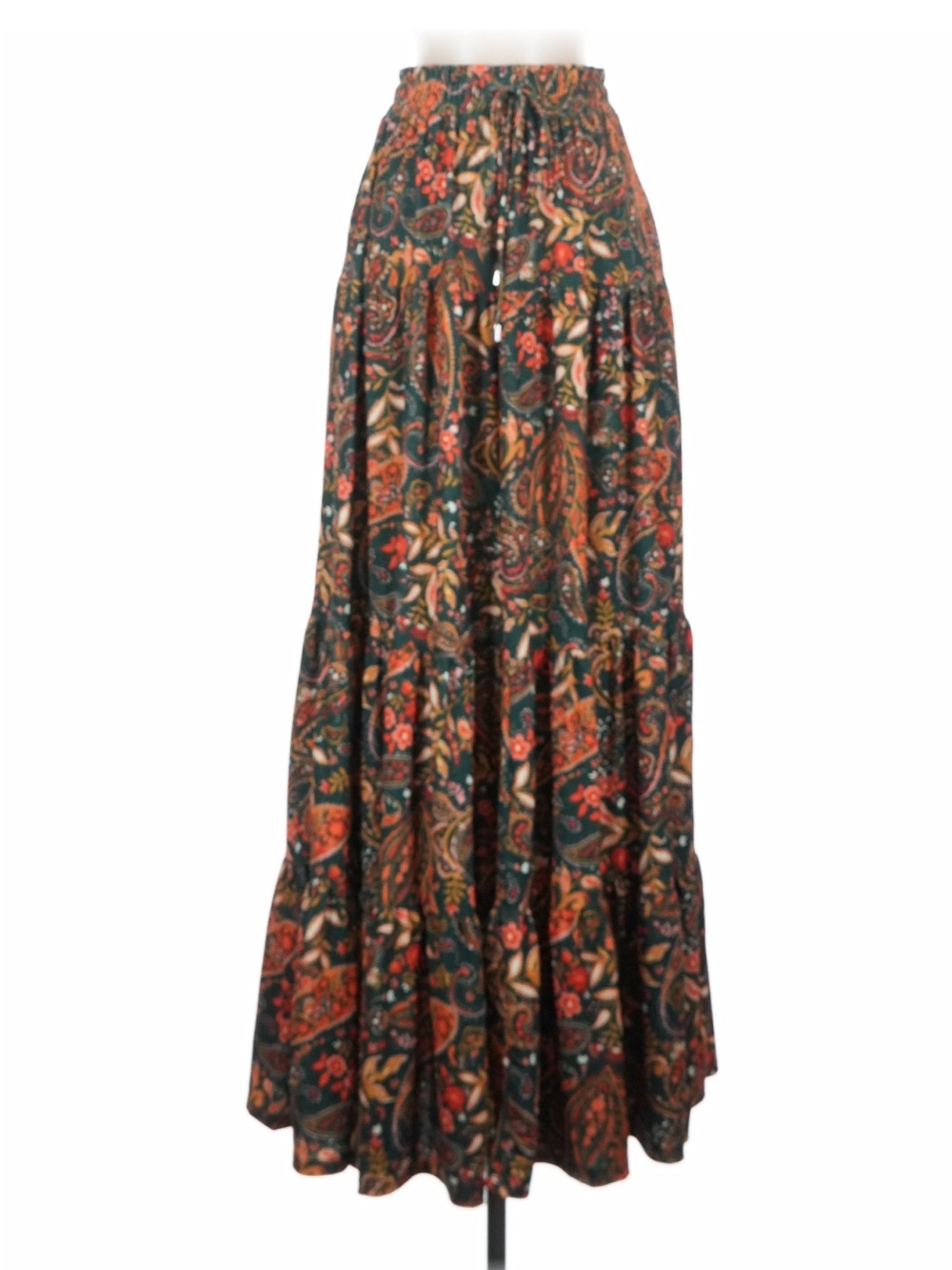 New: Three Bird Nest “Happy Tiers” Boho Mixed Print Tiered Flowy Maxi Skirt• S - Picture 7 of 9
